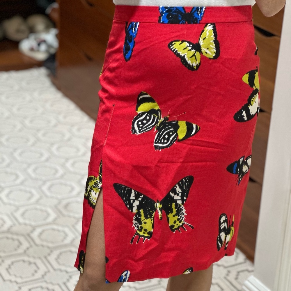 J Crew midi butterfly skirt